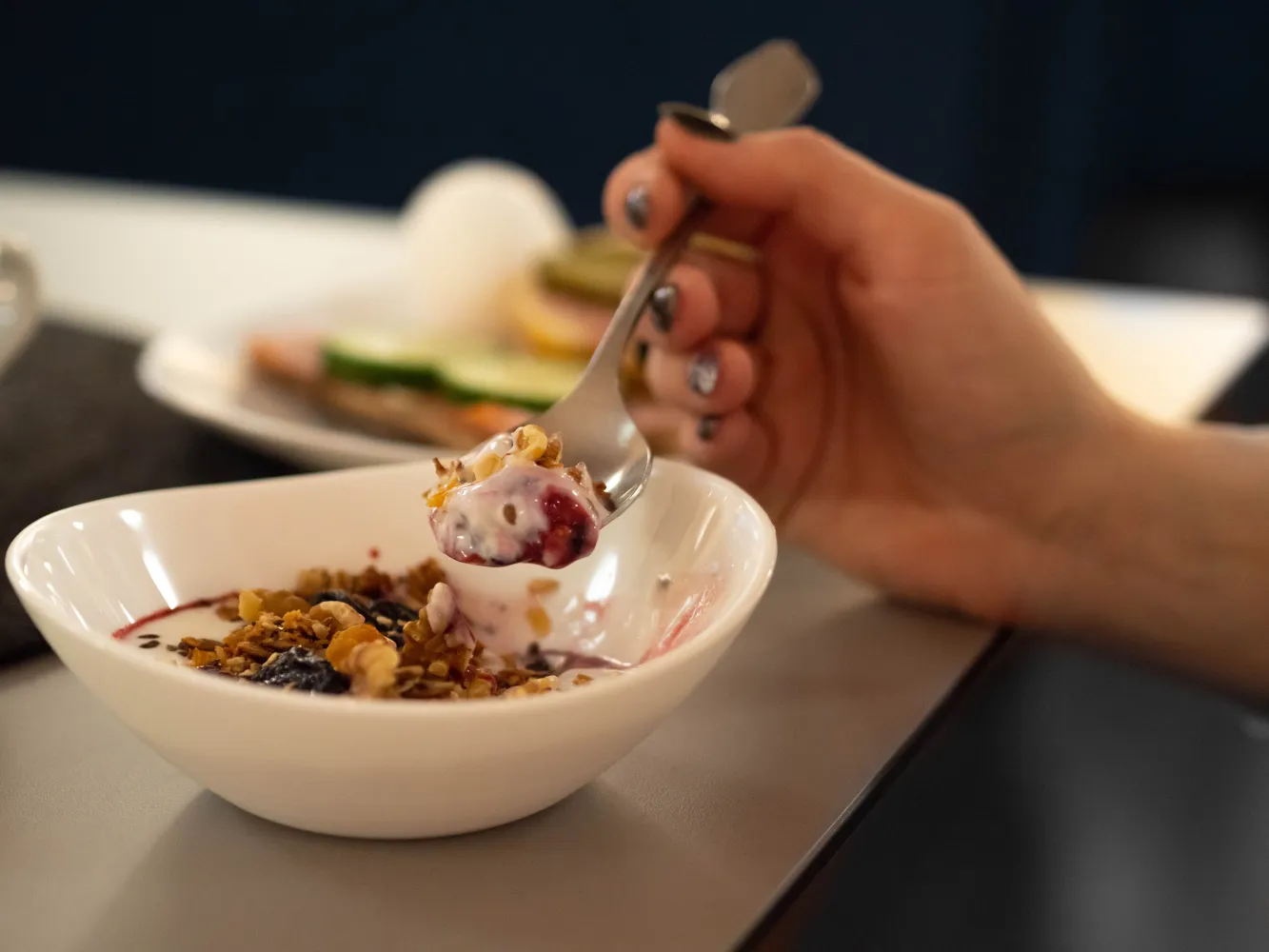 Frukost på Karaktärshotellet; müsli